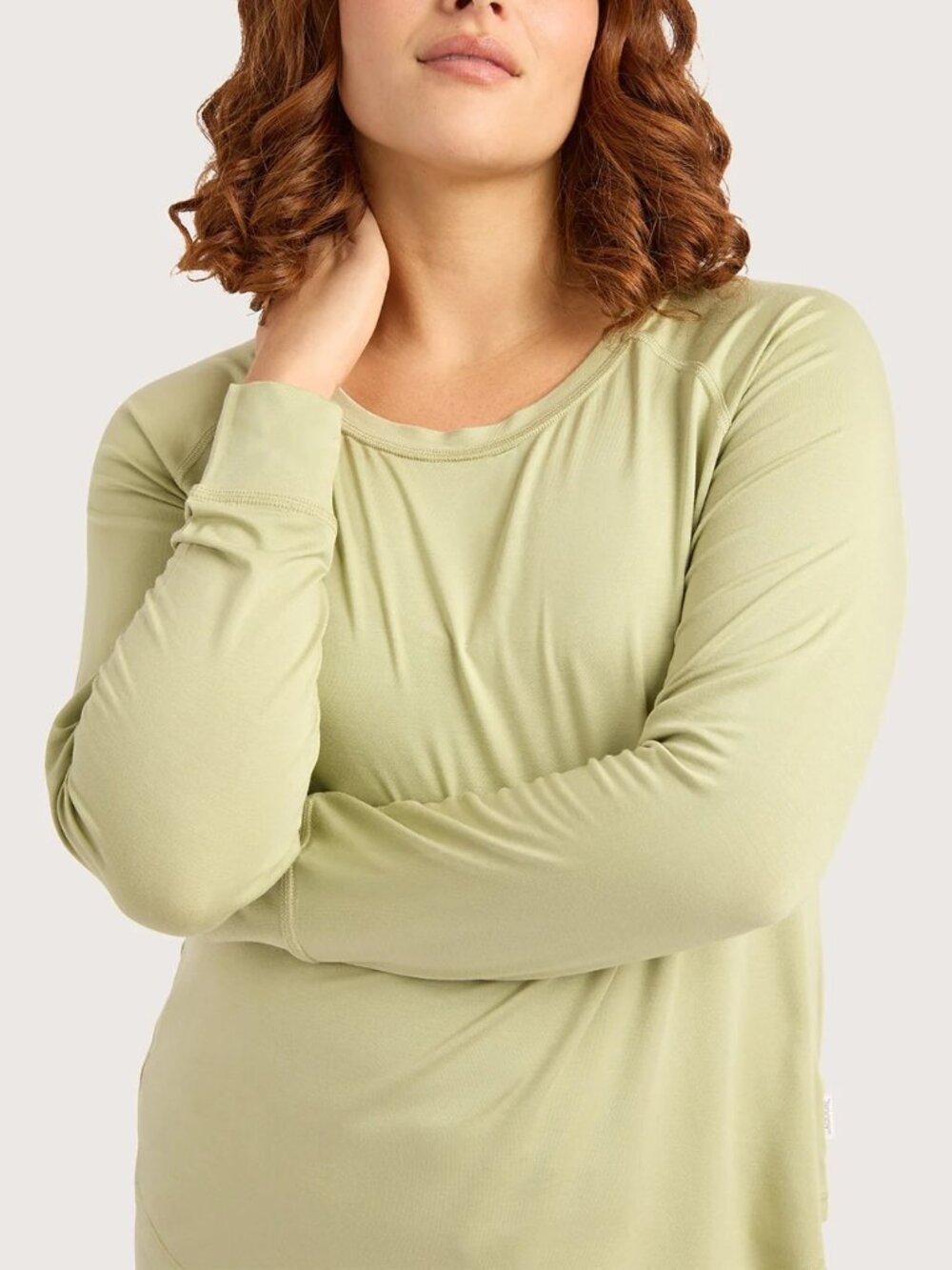 NWT Boody Bamboo Viscose Goodnight Raglan Sleep Top Crew Neck Sage
